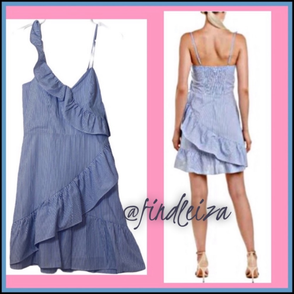 NWT PARKER LOLLIE NAUTICAL RUFFLE STRIPED DRESS S - Picture 1 of 9